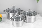 Bộ nồi Inox 3 chiếc có nắp kính Kangaroo KG876 KG876