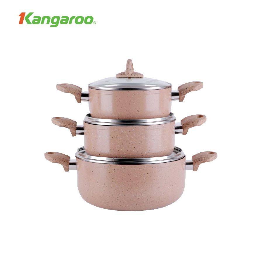 Bộ nồi nhôm đáy từ 3 chiếc Kangaroo KG933 KG933