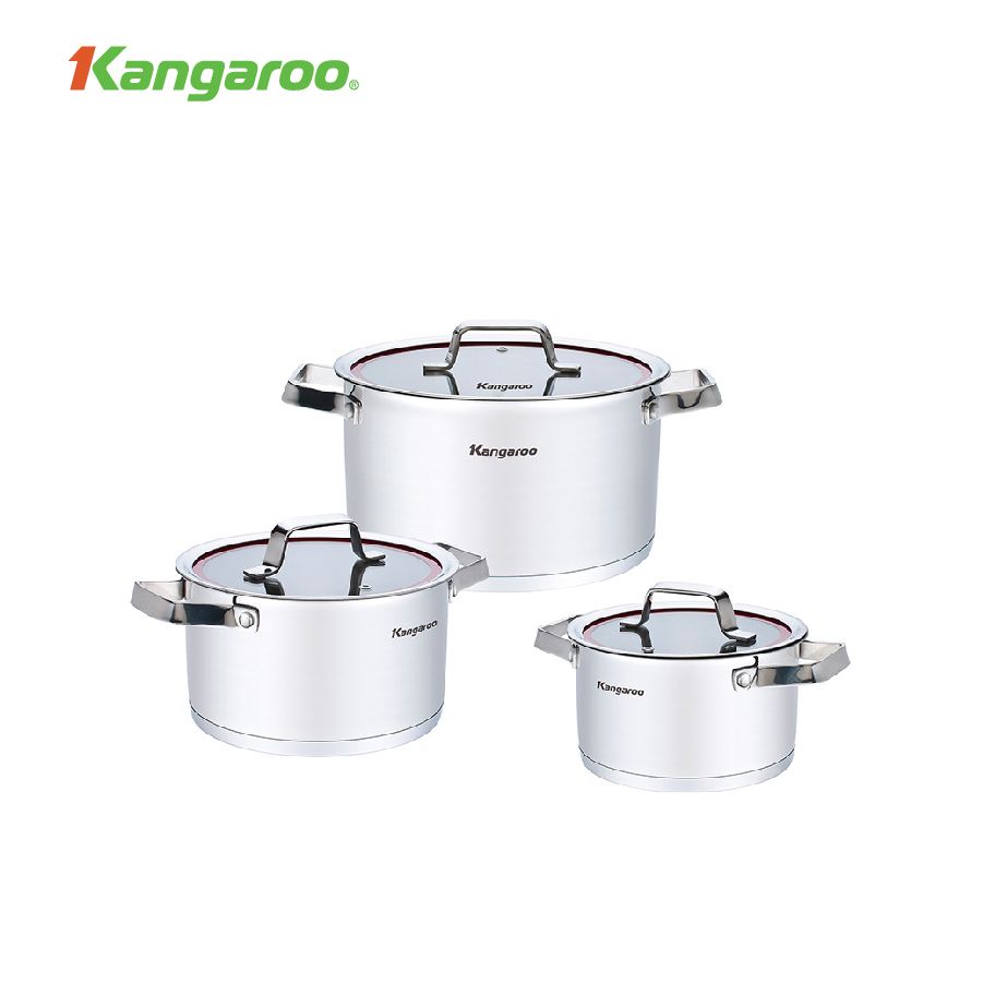KGK33008800-0 Bộ nồi inox 5 lớp cao cấp Kangaroo KG3CS1 KG3CS1
