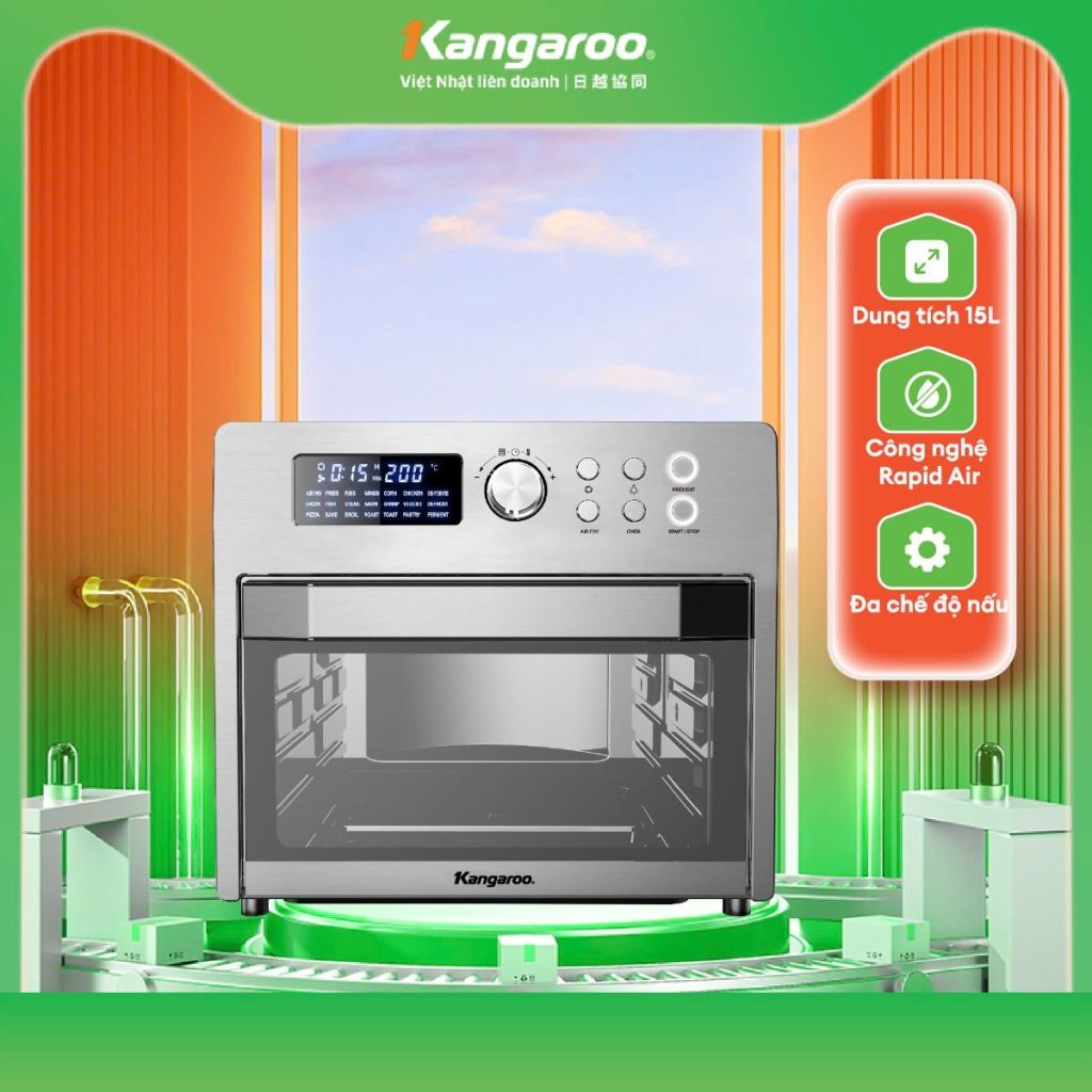 Lò chiên không dầu điện tử Kangaroo KG15AF3A | 15L KG15AF3A