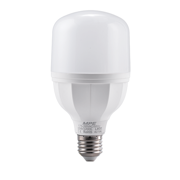 LED Bulb thân nhựa 20W ánh sáng vàng LBD2-20V LBD2-20V MPE