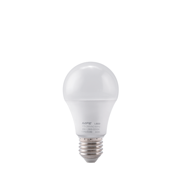 LED Bulb chống ẩm 9W ánh sáng vàng LBD3-9V LBD3-9V MPE