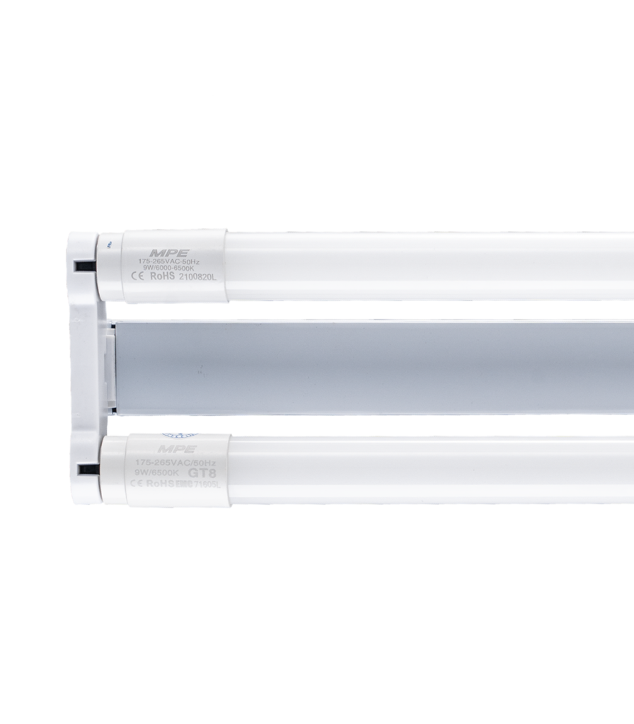 Bộ máng LED Tube thuỷ tinh 2x9W 0.6m ánh sáng trắng MGT-210T MGT-210T MPE