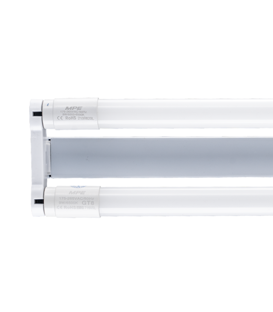 Bộ máng LED Tube thuỷ tinh 2x9W 0.6m ánh sáng vàng MGT-210V MGT-210V MPE