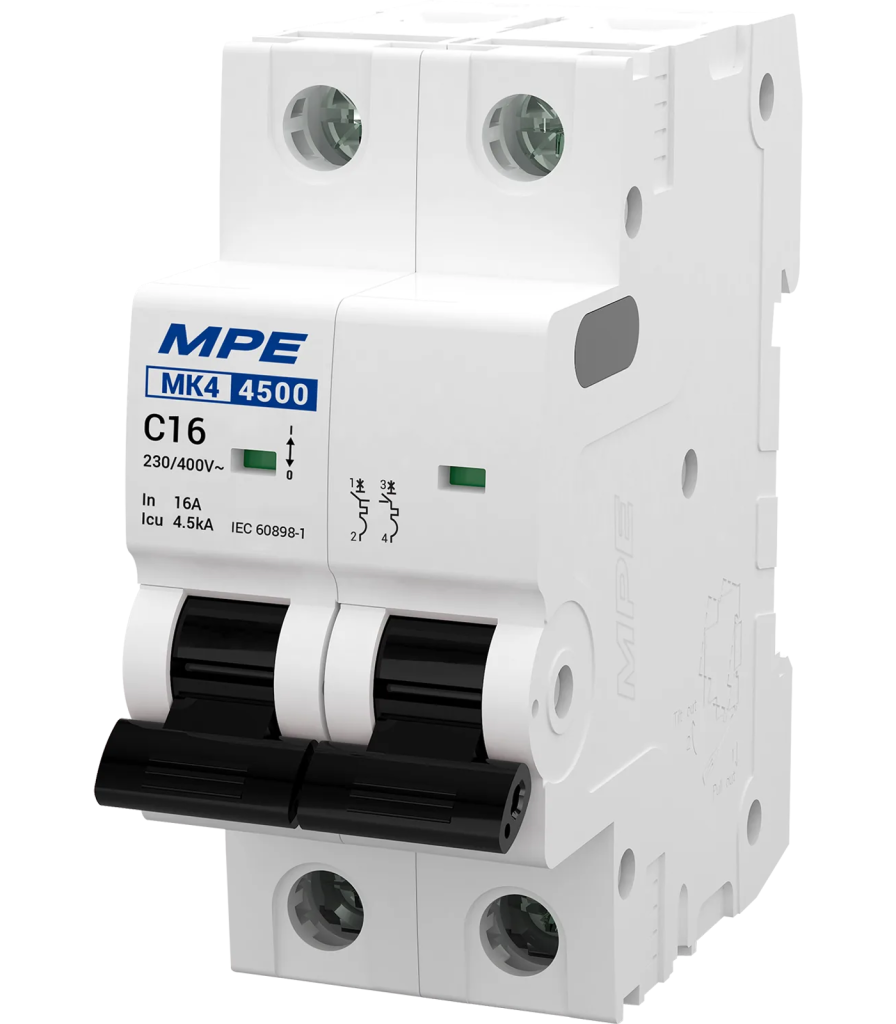 Cầu dao tự động MK4 2 cực, 10A, 4.5kA mã MK4-C210 MK4-C210 MPE