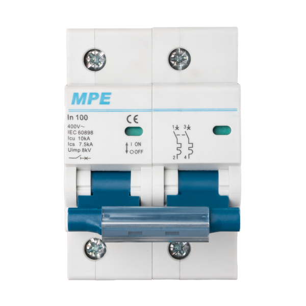 Cầu dao tự động MCB 2 cực, 100A, 10kA mã MP10-C2100 MP10-C2100 MPE