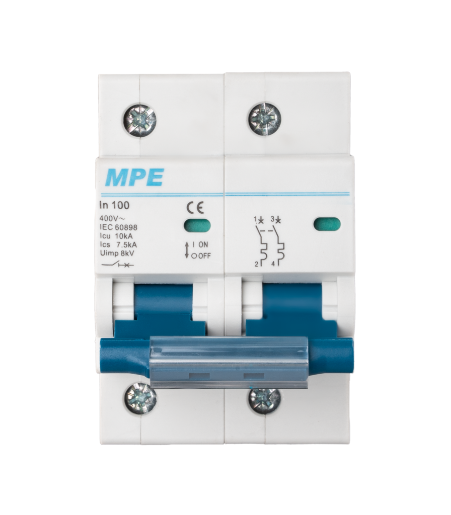 Cầu dao tự động MCB 2 cực, 100A, 10kA mã MP10-C2100 MP10-C2100 MPE