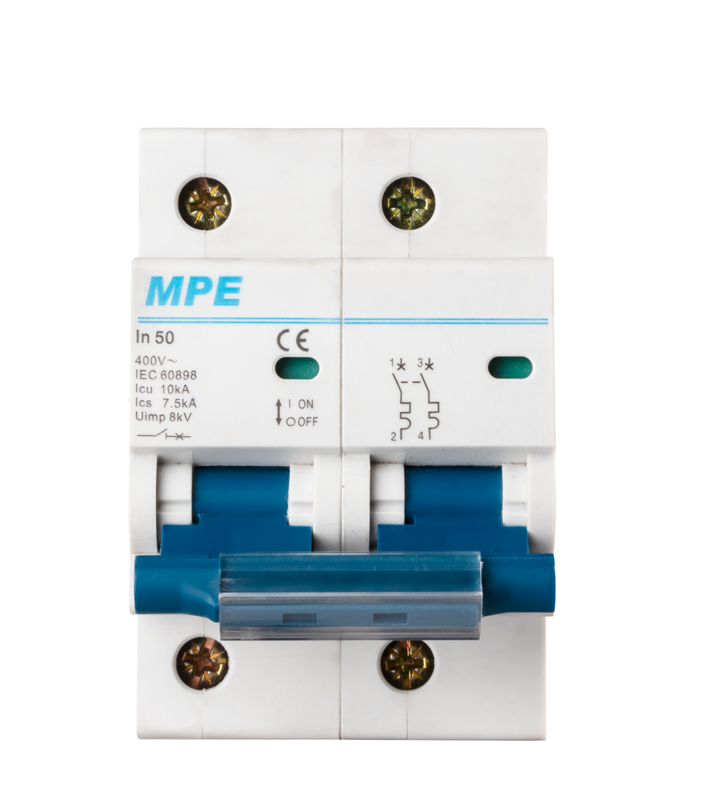 MP10-C250-0-78 Cầu dao tự động MCB 2 cực, 50A, 10kA mã MP10-C250 MP10-C250 MPE