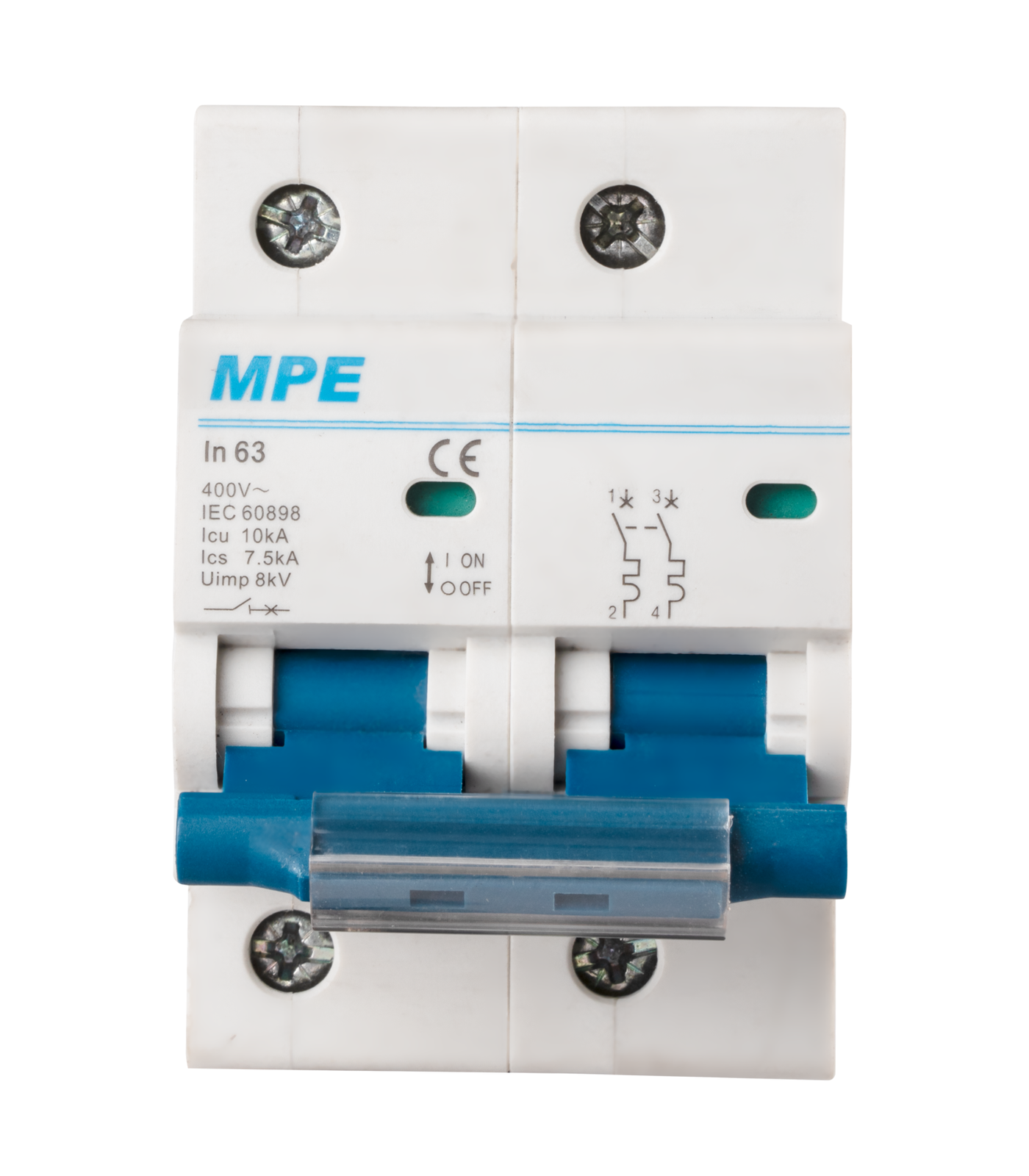 MP10-C263-0-78 Cầu dao tự động MCB 2 cực, 63A, 10kA mã MP10-C263 MP10-C263 MPE