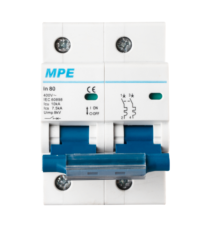 Cầu dao tự động MCB 2 cực, 80A, 10kA mã MP10-C280 MP10-C280 MPE