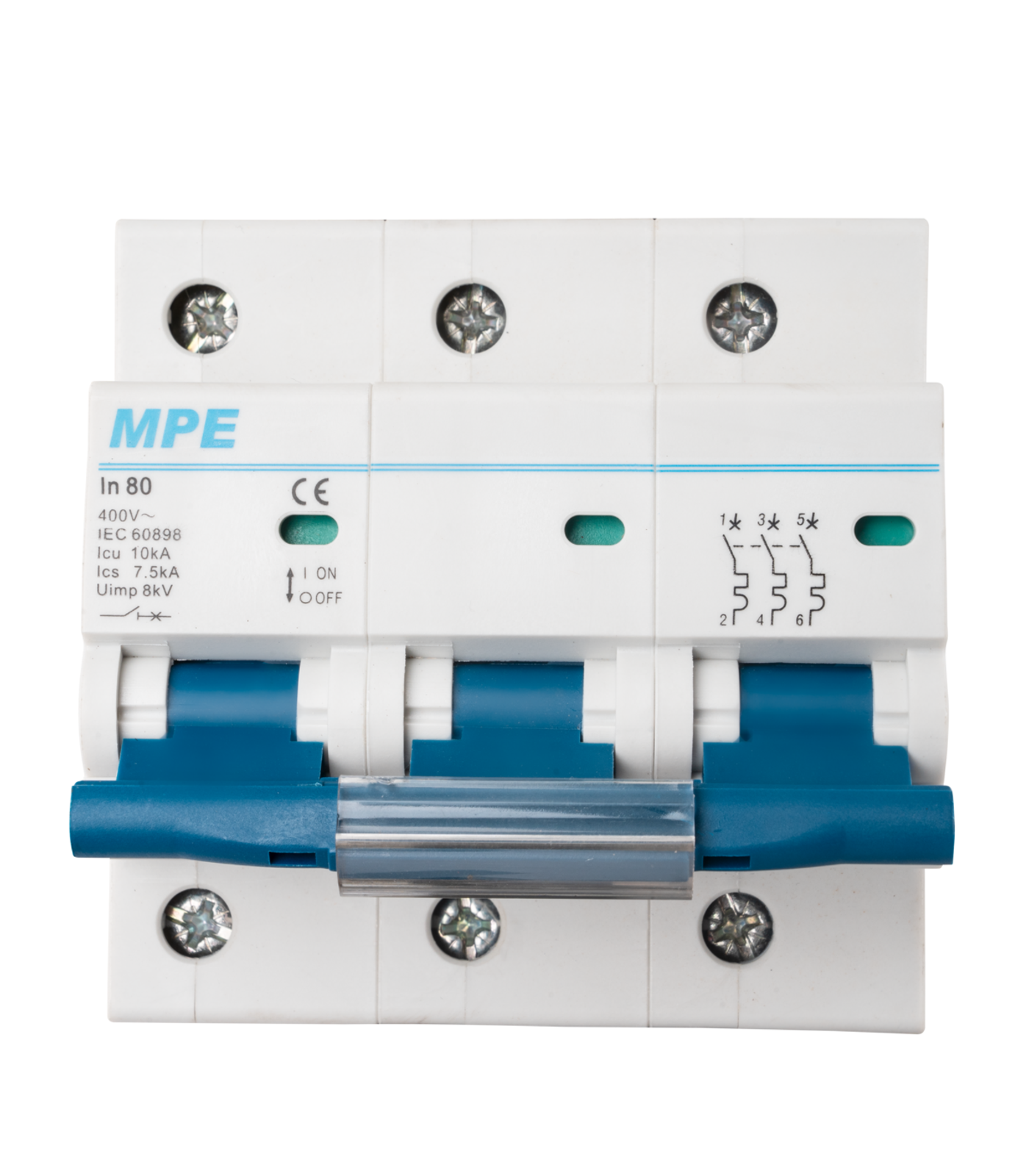 MP10-C380-0-78 Cầu dao tự động MCB 3 cực, 80A, 10kA mã MP10-C380 MP10-C380 MPE