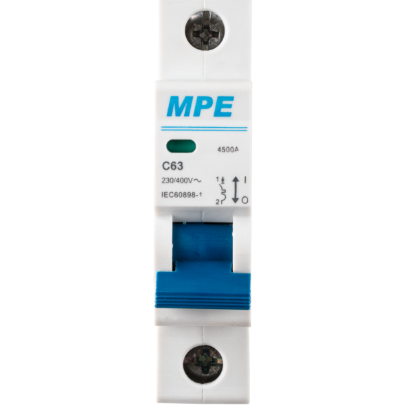 Cầu dao tự động MCB 1 cực, 63A, 4.5kA mã MP4-C163 MP4-C163 MPE