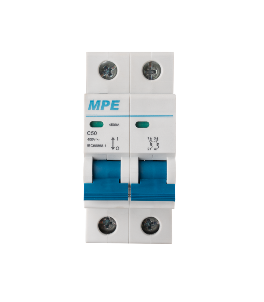 Cầu dao tự động MCB 2 cực, 50A, 4.5kA mã MP4-C250 MP4-C250 MPE