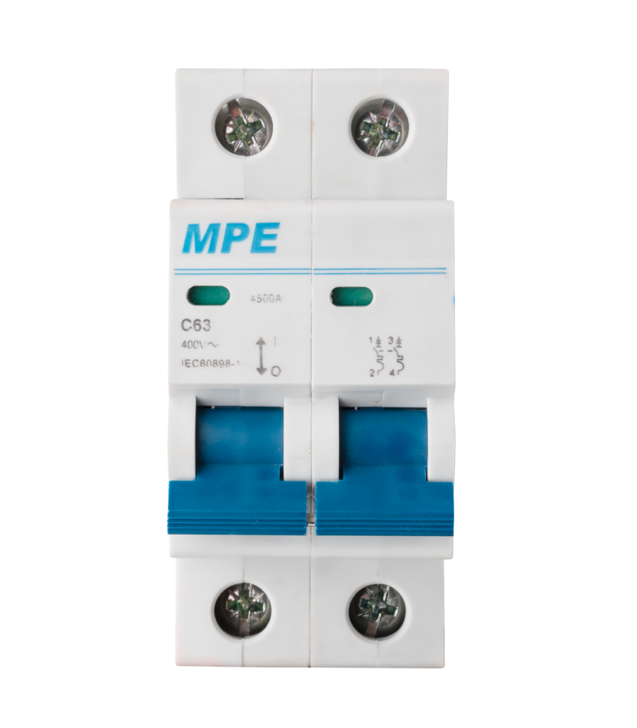 Cầu dao tự động MCB 2 cực, 63A, 4.5kA mã MP4-C263 MP4-C263 MPE
