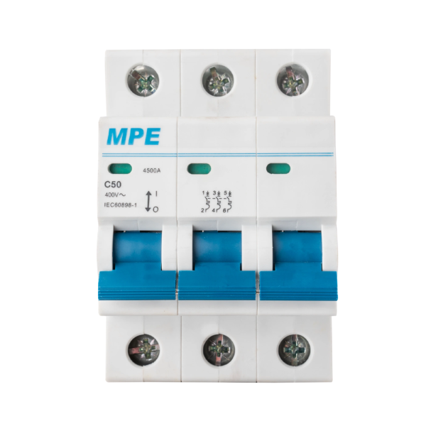 Cầu dao tự động MCB 3 cực, 50A, 4.5kA mã MP4-C350 MP4-C350 MPE