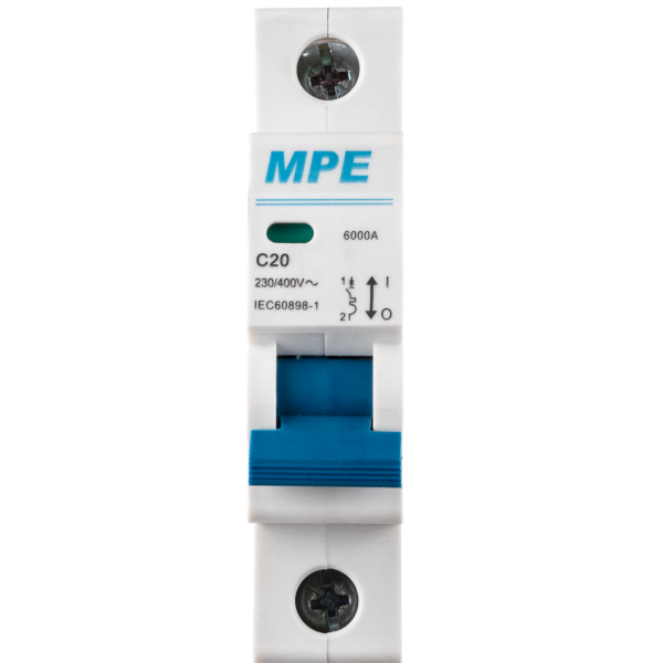 Cầu dao tự động MCB 1 cực, 20A, 6kA mã MP6-C120 MP6-C120 MPE
