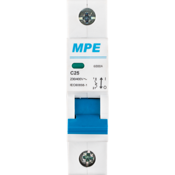 Cầu dao tự động MCB 1 cực, 25A, 6kA mã MP6-C125 MP6-C125 MPE