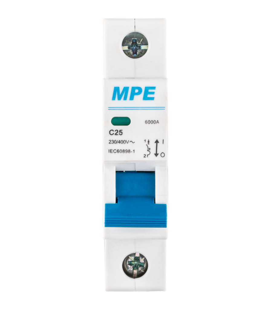 Cầu dao tự động MCB 1 cực, 25A, 6kA mã MP6-C125 MP6-C125 MPE