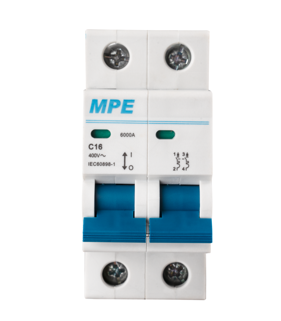 Cầu dao tự động MCB 2 cực, 16A, 6kA mã MP6-C216 MP6-C216 MPE