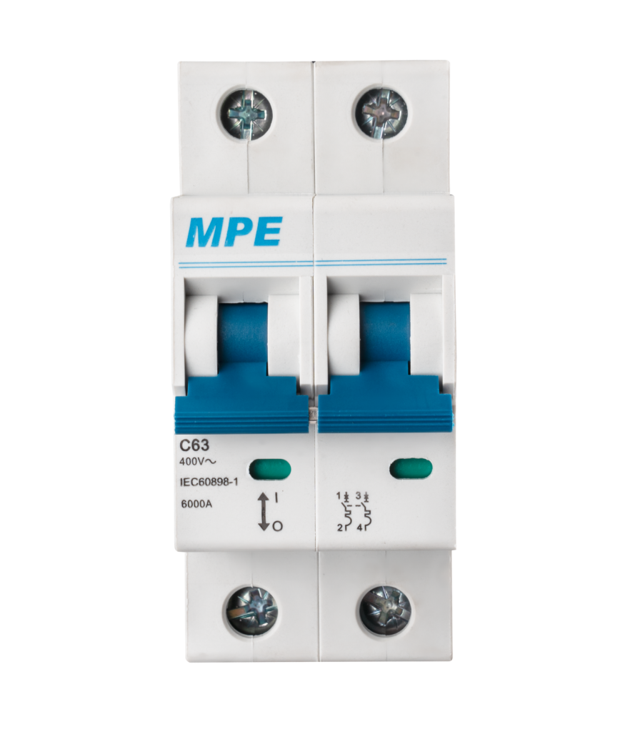 Cầu dao tự động MCB 2 cực, 63A, 6kA mã MP6-C263 MP6-C263 MPE