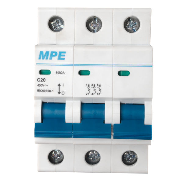 Cầu dao tự động MCB 3 cực, 20A, 6kA mã MP6-C320 MP6-C320 MPE