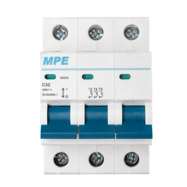 Cầu dao tự động MCB 3 cực, 32A, 6kA mã MP6-C332 MP6-C332 MPE