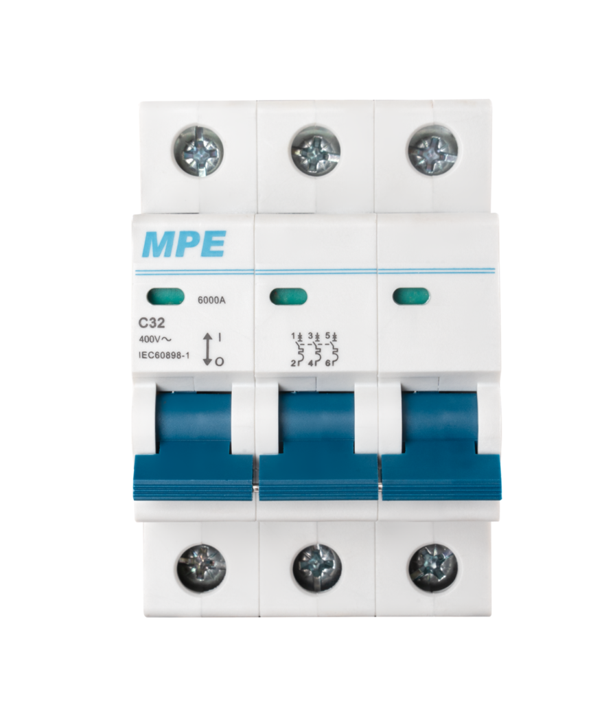 Cầu dao tự động MCB 3 cực, 32A, 6kA mã MP6-C332 MP6-C332 MPE