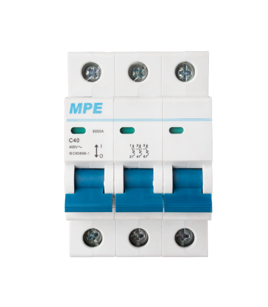 Cầu dao tự động MCB 3 cực, 40A, 6kA mã MP6-C340 MP6-C340 MPE