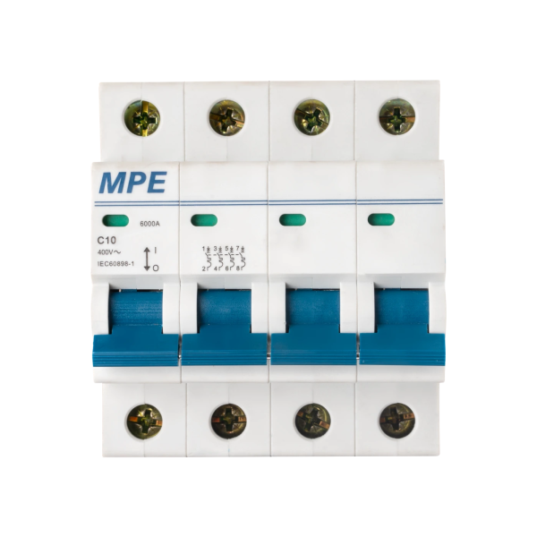 Cầu dao tự động MCB 4 cực, 10A, 6kA mã MP6-C410 MP6-C410 MPE