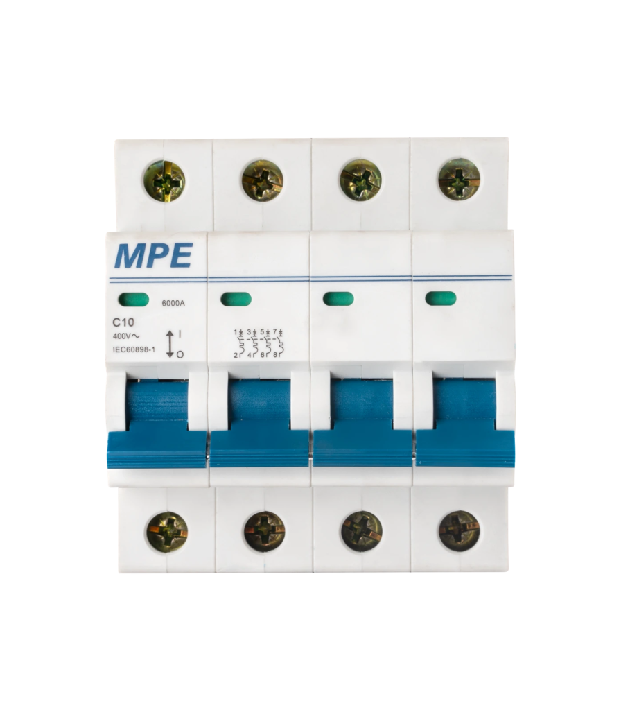 Cầu dao tự động MCB 4 cực, 10A, 6kA mã MP6-C410 MP6-C410 MPE