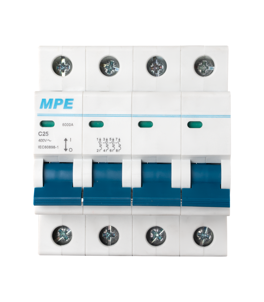 Cầu dao tự động MCB 4 cực, 25A, 6kA mã MP6-C425 MP6-C425 MPE