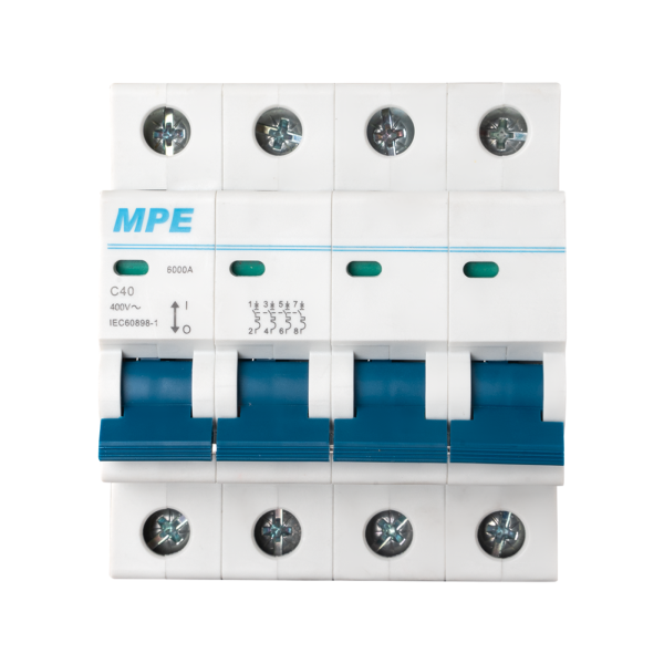 Cầu dao tự động MCB 4 cực, 40A, 6kA mã MP6-C440 MP6-C440 MPE