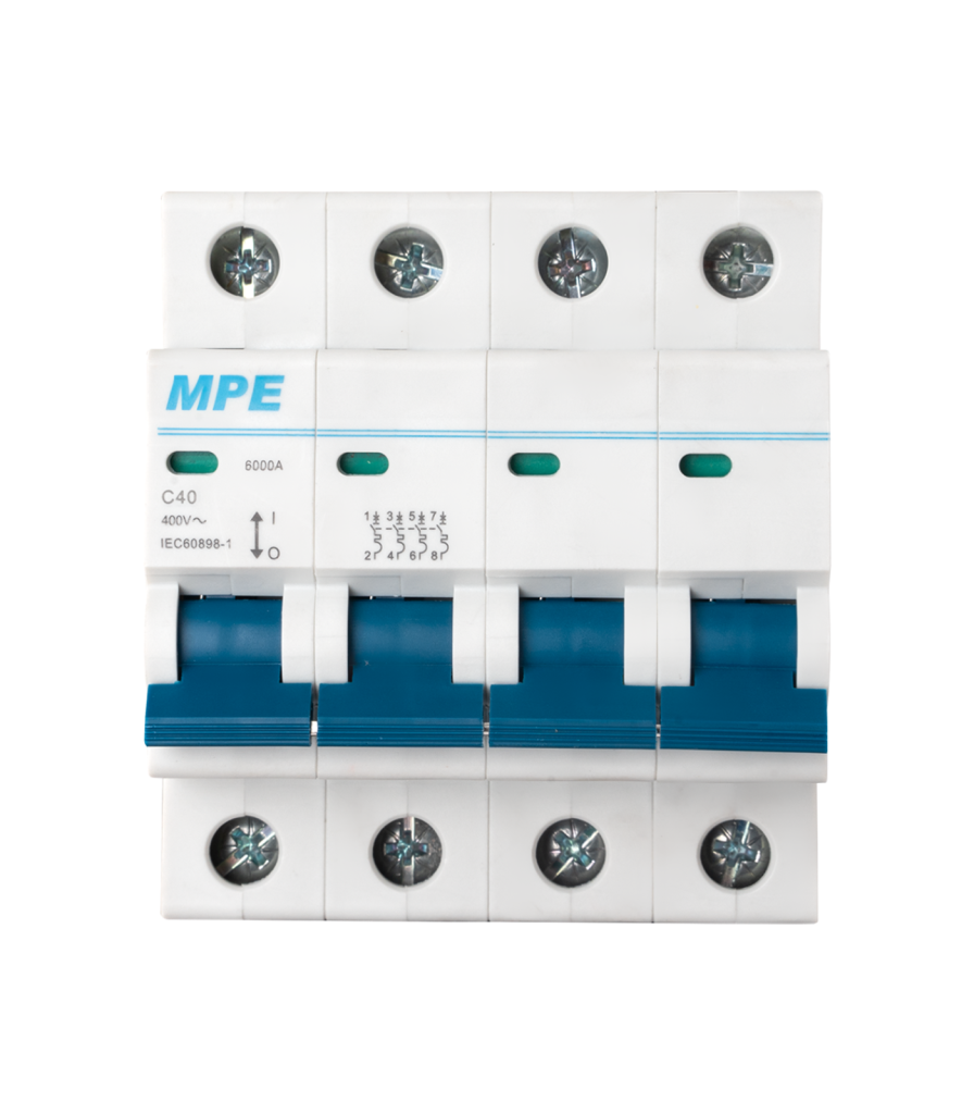 Cầu dao tự động MCB 4 cực, 40A, 6kA mã MP6-C440 MP6-C440 MPE