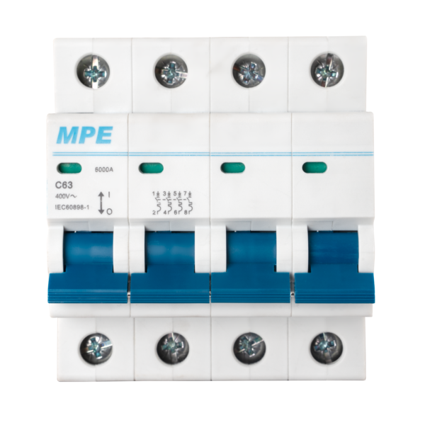 Cầu dao tự động MCB 4 cực, 63A, 6kA mã MP6-C463 MP6-C463 MPE