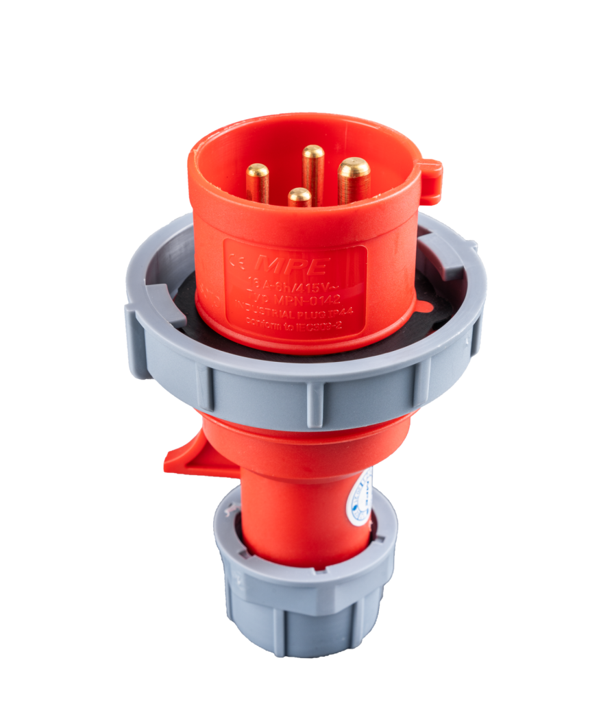 Phích cắm loại di động có kẹp giữ dây 4 cực, 16A, IP67 mã MPN-0142 MPN-0142 MPE
