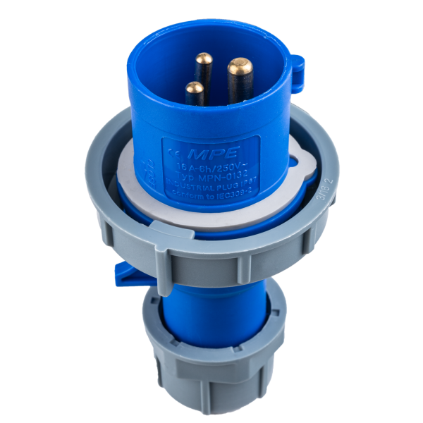 Phích cắm loại di động có kẹp giữ dây 3 cực, 32A, IP67 mã MPN-0232 MPN-0232 MPE