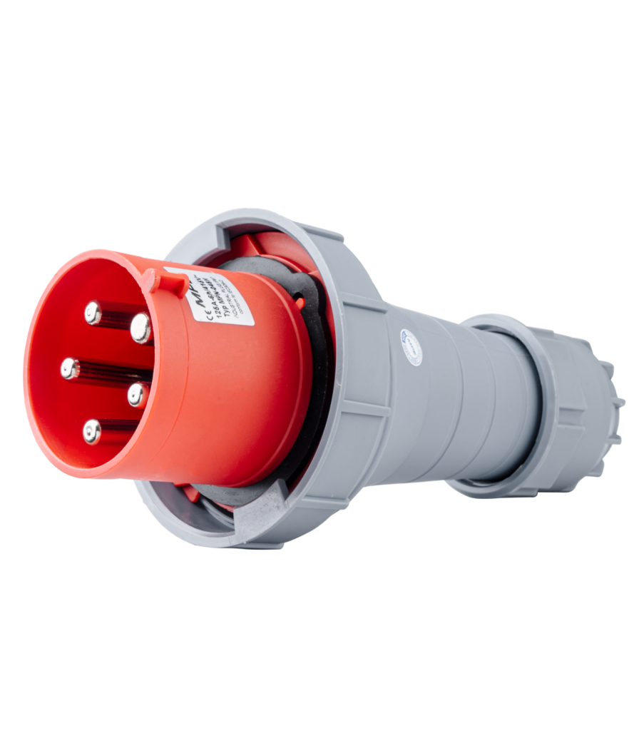 Phích cắm loại di động có kẹp giữ dây 5 cực, 125A, IP67 mã MPN-045K MPN-045K MPE