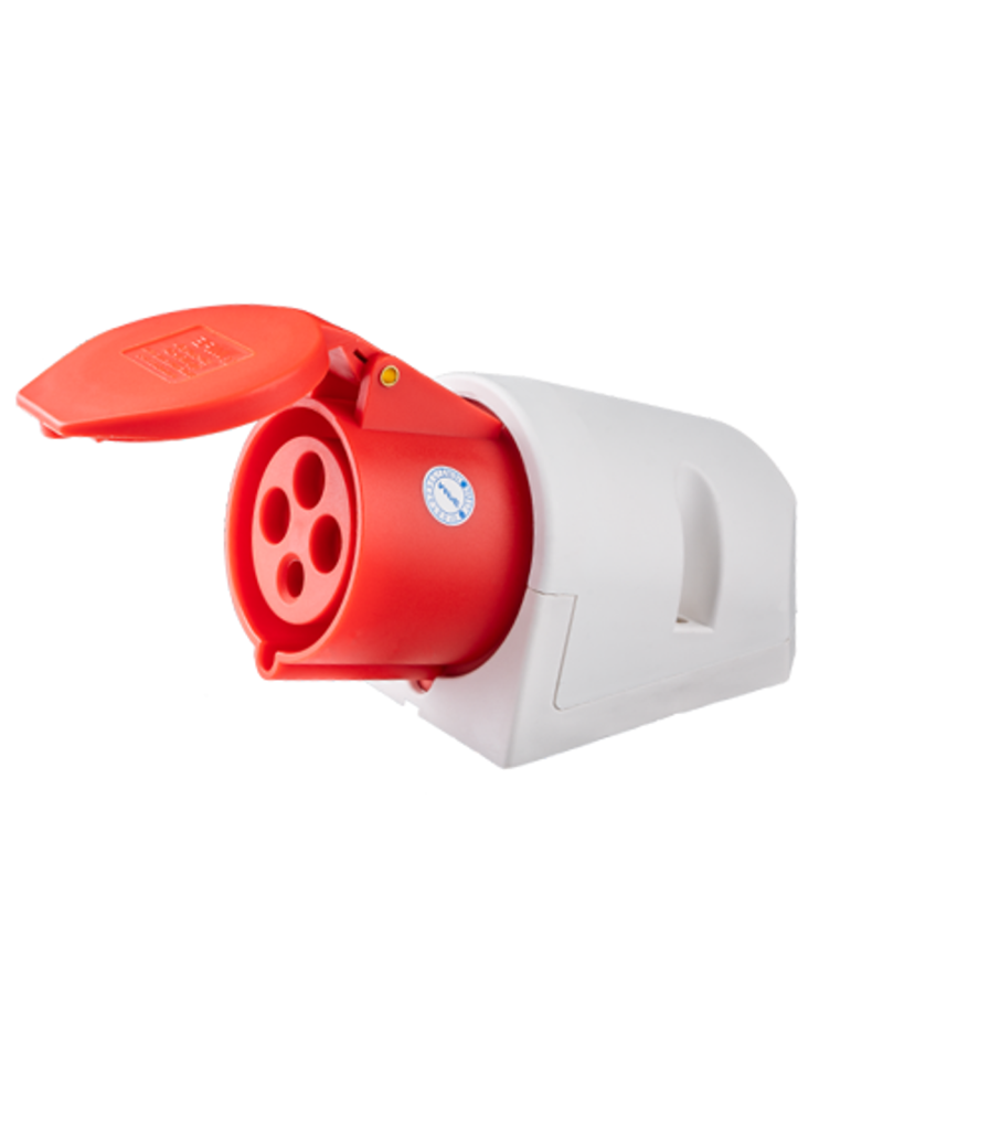 Ổ cắm cố định bắt trên tường 4 cực, 32A, IP44 mã MPN-124 MPN-124 MPE