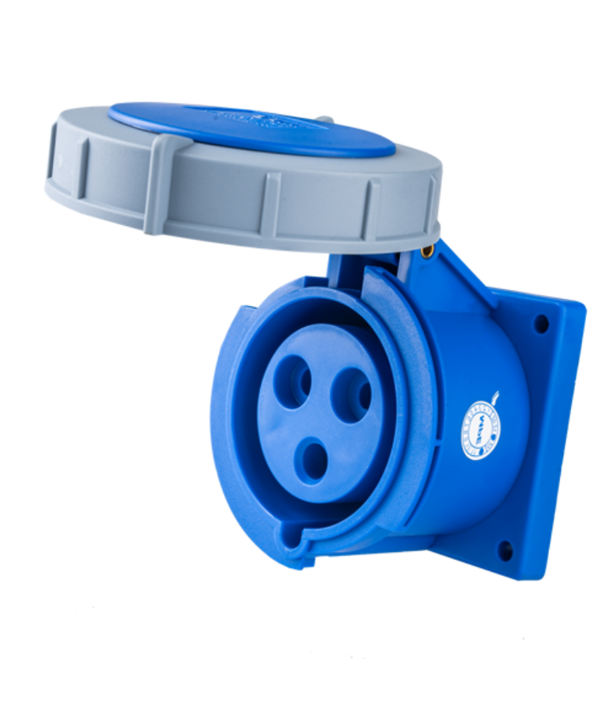 Ổ cắm loại cố định bắt trên bảng điện 3 cực, 32A, IP67 mã MPN-3232 MPN-3232 MPE