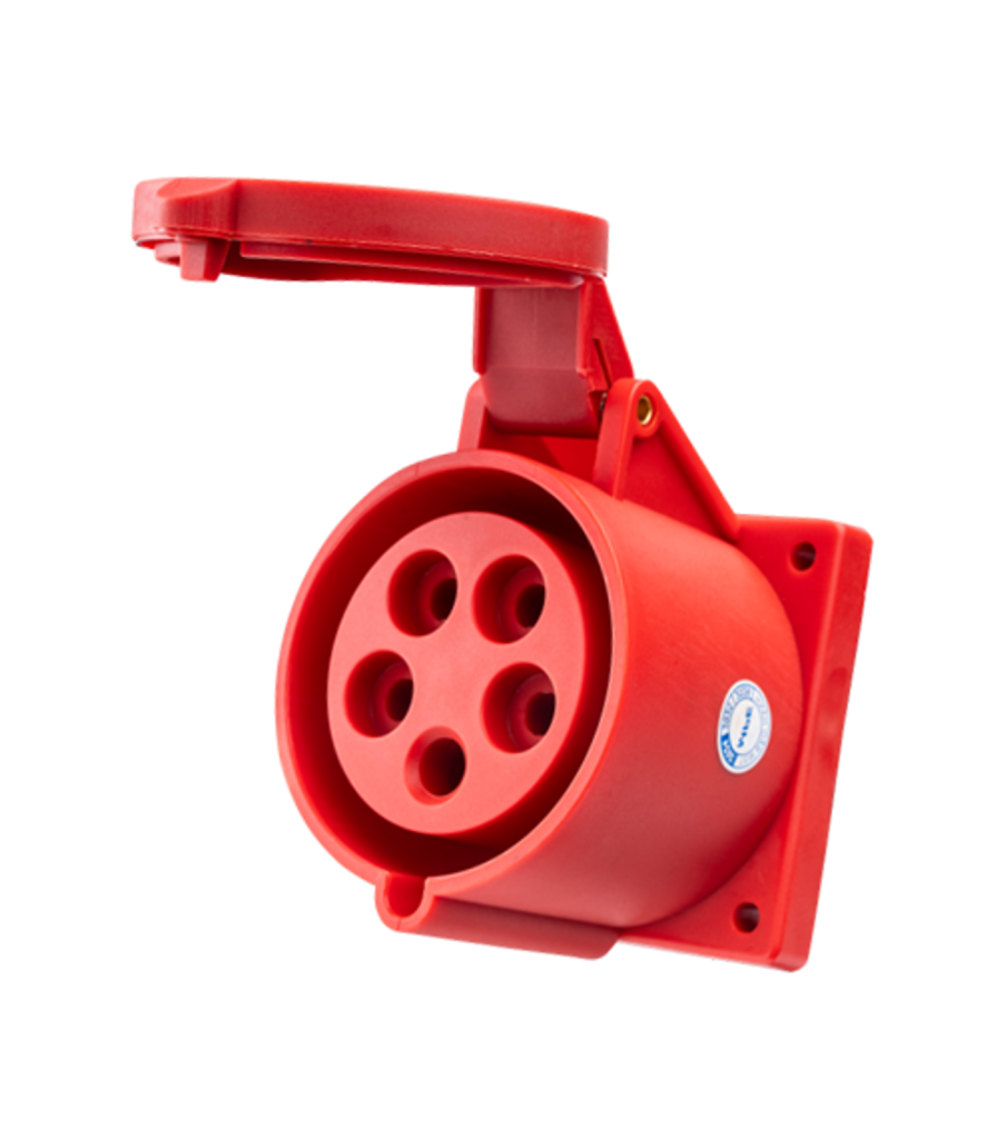 Ổ cắm loại cố định bắt trên bảng điện 5 cực, 32A, IP44 mã MPN-325 MPN-325 MPE