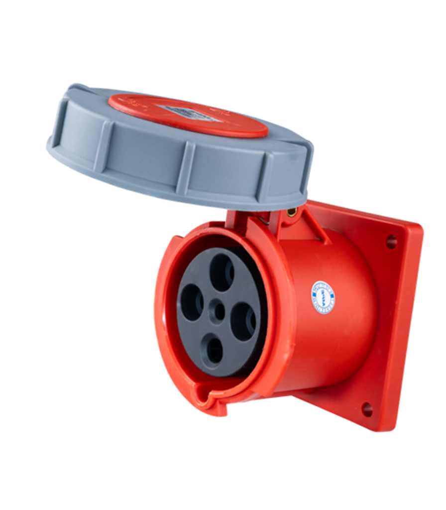Ổ cắm loại cố định bắt trên bảng điện 4 cực, 63A, IP67 mã MPN-3342 MPN-3342 MPE