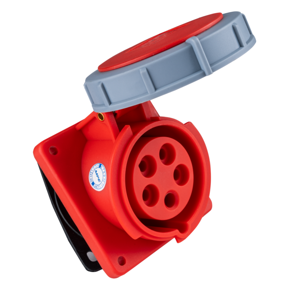 Ổ cắm loại cố định bắt trên bảng điện xéo 5 cực, 16A, IP67 mã MPN-4152 MPN-4152 MPE