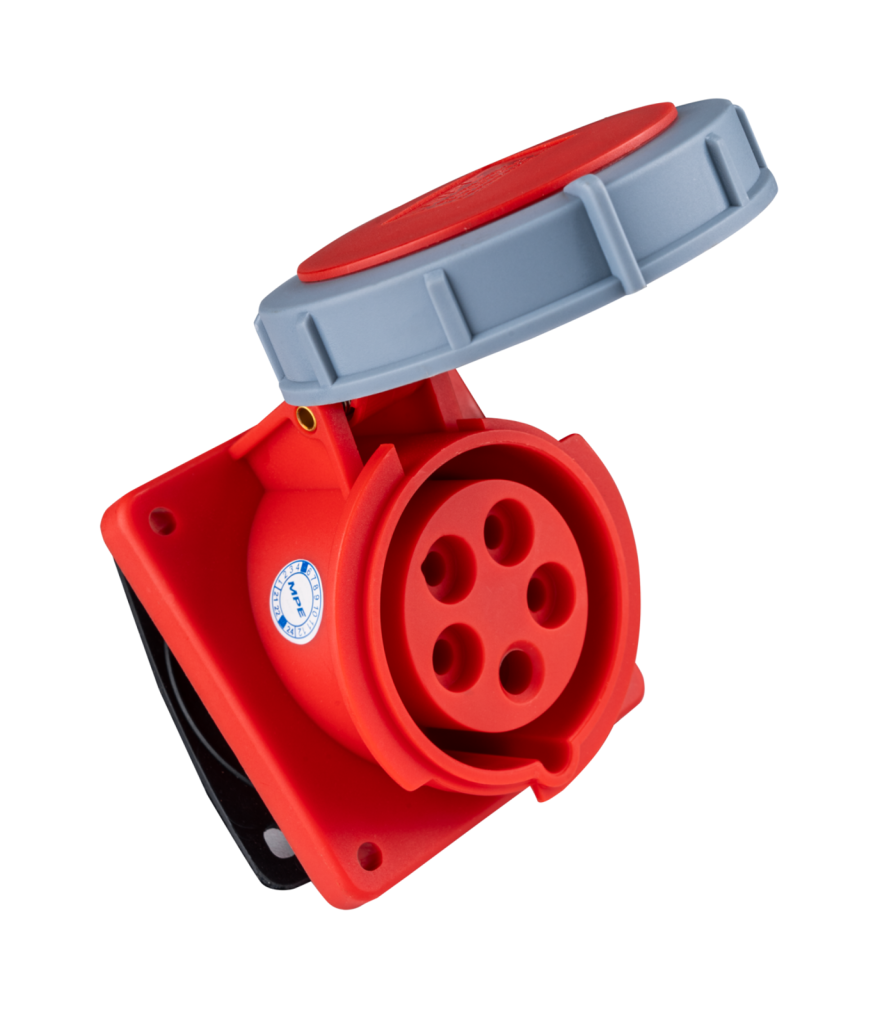 Ổ cắm loại cố định bắt trên bảng điện xéo 5 cực, 16A, IP67 mã MPN-4152 MPN-4152 MPE