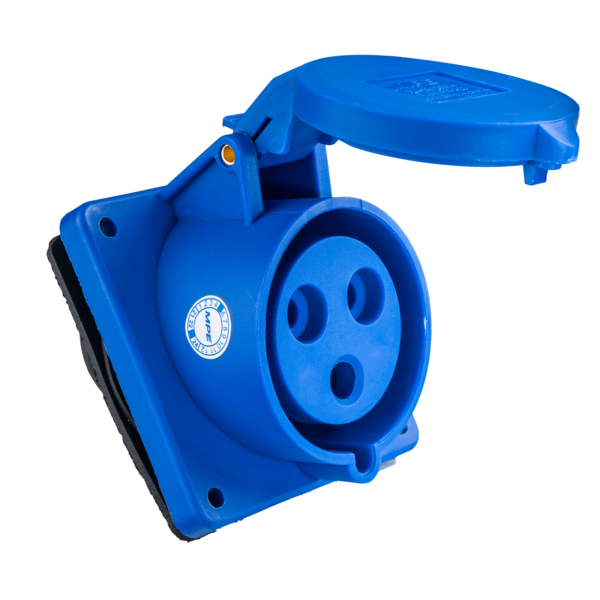 Ổ cắm loại cố định bắt trên bảng điện xéo 3 cực, 32A, IP44 mã MPN-423 MPN-423 MPE