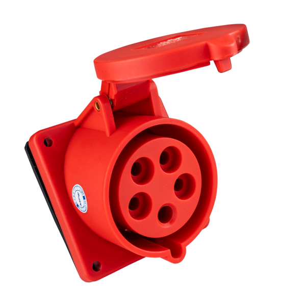 Ổ cắm loại cố định bắt trên bảng điện xéo 5 cực, 32A, IP44 mã MPN-425 MPN-425 MPE