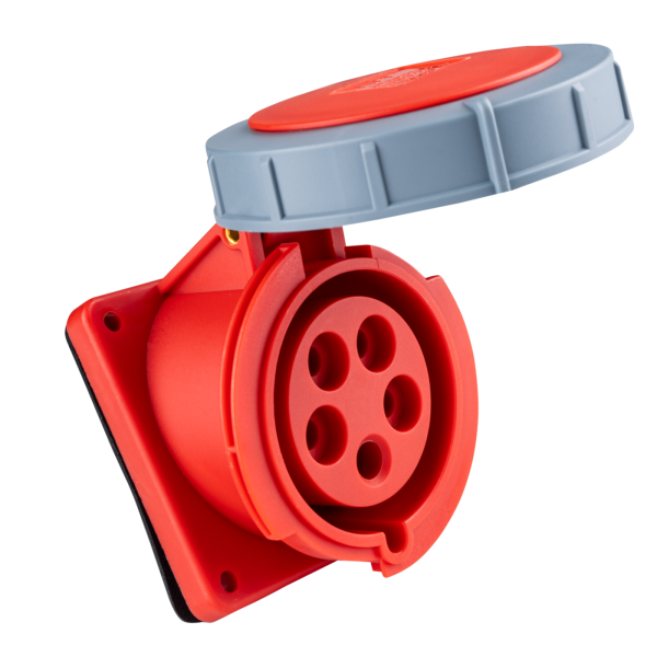 Ổ cắm loại cố định bắt trên bảng điện xéo 5 cực, 32A, IP67 mã MPN-4252 MPN-4252 MPE
