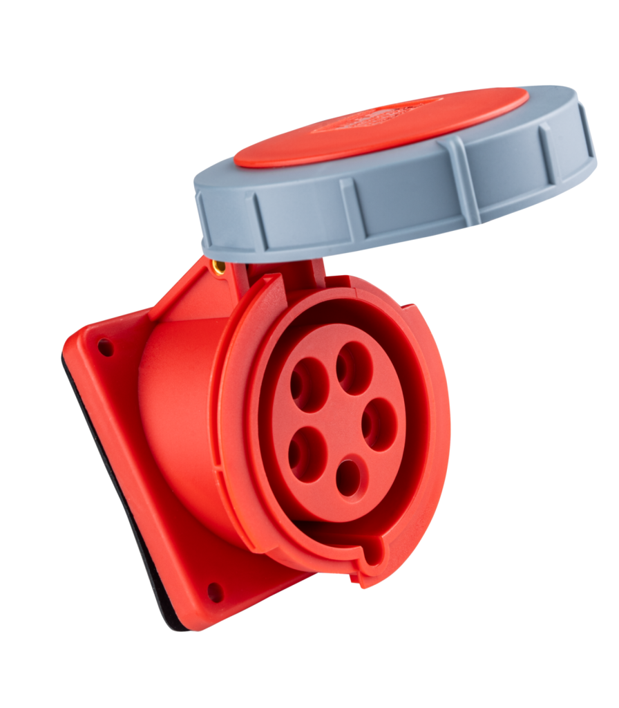 Ổ cắm loại cố định bắt trên bảng điện xéo 5 cực, 32A, IP67 mã MPN-4252 MPN-4252 MPE