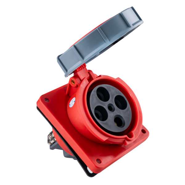Ổ cắm loại cố định bắt trên bảng điện xéo 4 cực, 125A, IP67 mã MPN-4442 MPN-4442 MPE