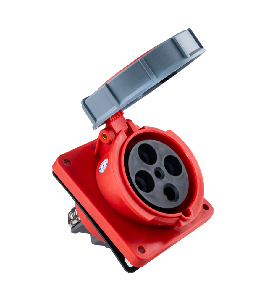 Ổ cắm loại cố định bắt trên bảng điện xéo 4 cực, 125A, IP67 mã MPN-4442 MPN-4442 MPE