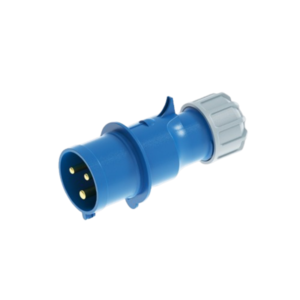 Phích cắm loại di động có kẹp giữ dây 3 cực, 16A, IP44 mã MPN2-013 MPN2-013 MPE